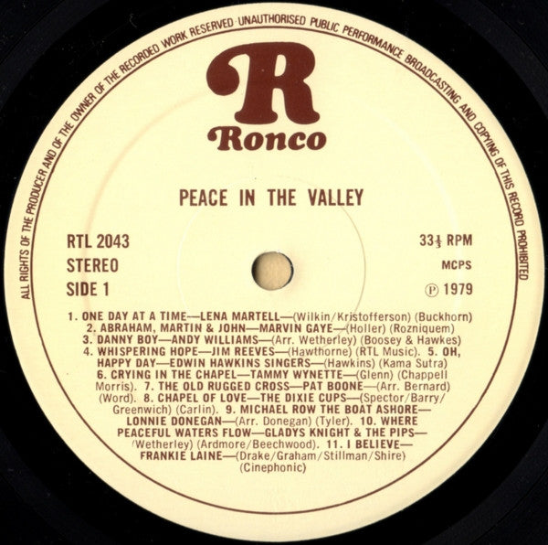 Various : Peace In The Valley (LP, Album, Comp)