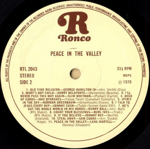 Various : Peace In The Valley (LP, Album, Comp)