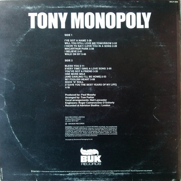 Tony Monopoly : Tony Monopoly (LP, Album)