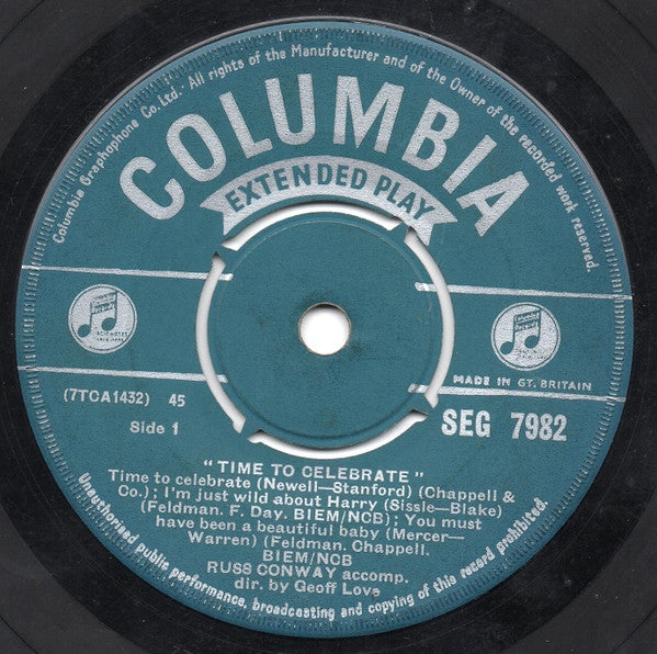 Russ Conway : Time To Celebrate (7", EP, Mono)