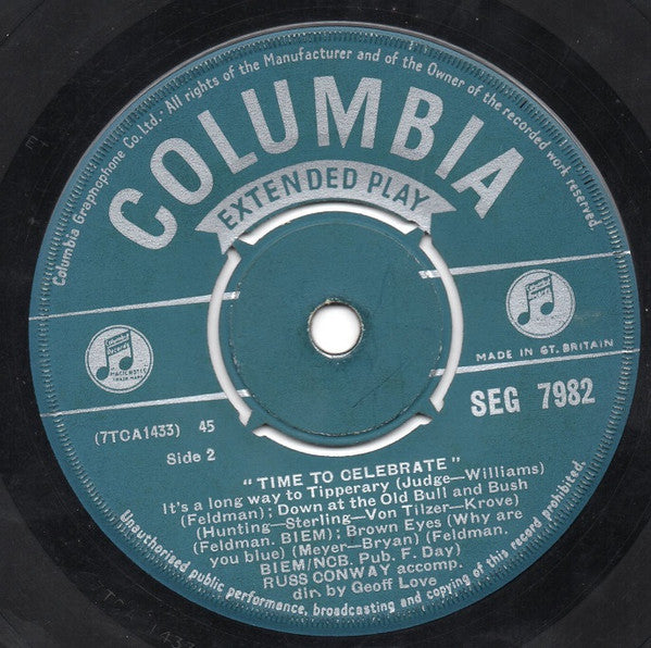 Russ Conway : Time To Celebrate (7", EP, Mono)