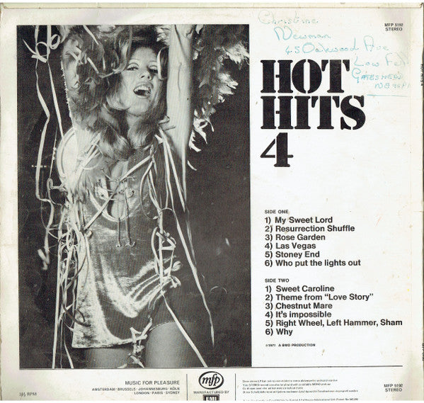 Unknown Artist : Hot Hits 4 (LP, Album)
