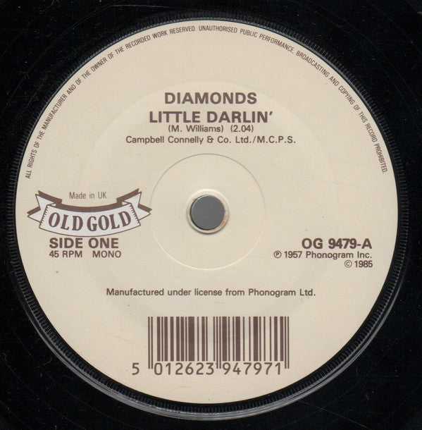 The Diamonds : Little Darlin' (7", Single, Mono)