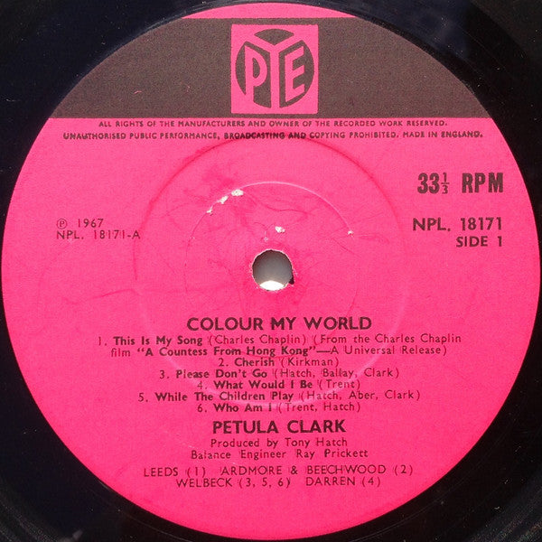 Petula Clark : Colour My World (LP, Album, Mono, RE)