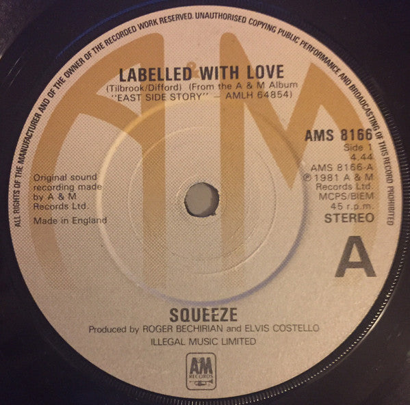 Squeeze (2) : Labelled With Love (7", Single, Sil)