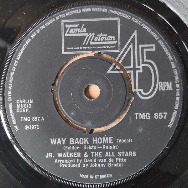 Jr. Walker & The All Stars* : Way Back Home (Vocal) (7", Single, RE)
