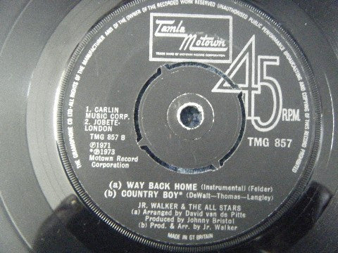 Jr. Walker & The All Stars* : Way Back Home (Vocal) (7", Single, RE)