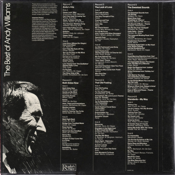 Andy Williams : The Best Of Andy Williams (6xLP + Box, Comp)