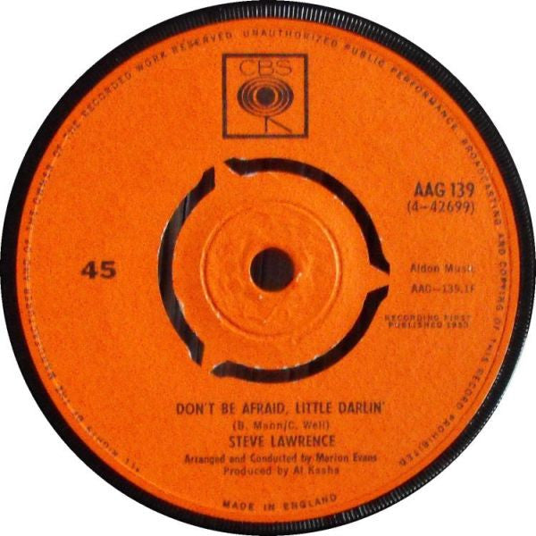 Steve Lawrence (2) : Don’t Be Afraid, Little Darlin’ (7", Single)