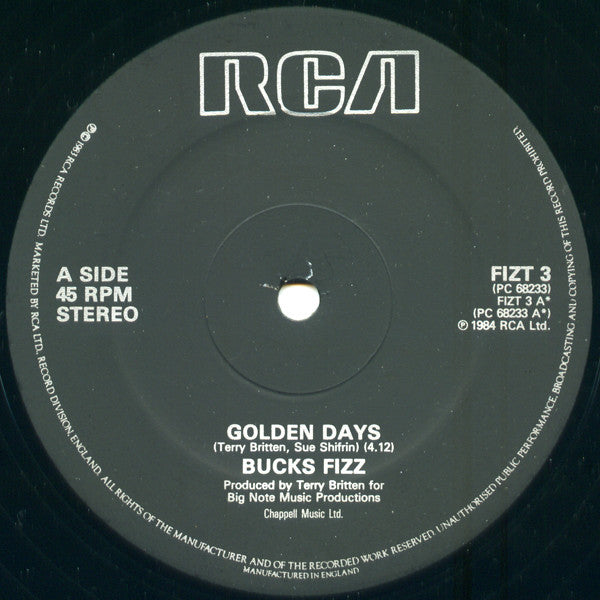 Bucks Fizz : Golden Days (12", Single)