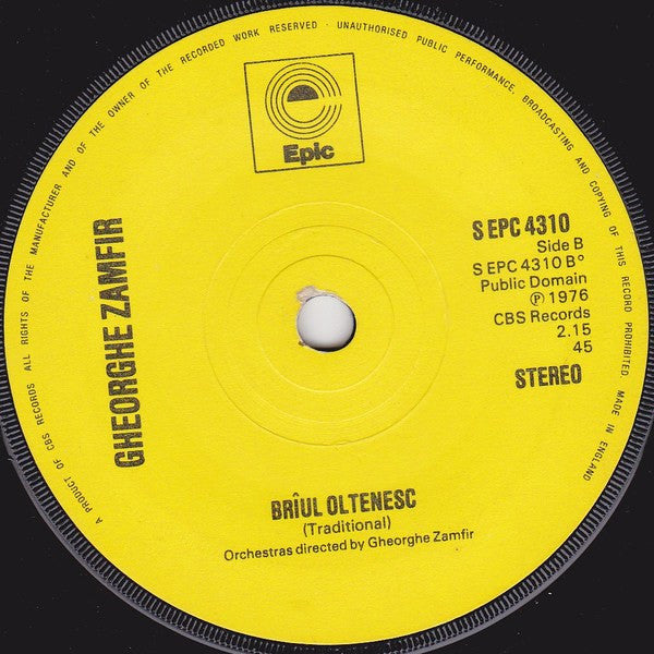 Gheorghe Zamfir : The Light Of Experience (Doina De Jale)  (7", Single, Yel)