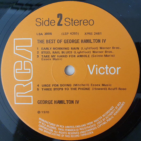 George Hamilton IV : The Best Of George Hamilton IV (LP, Comp)