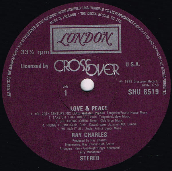 Ray Charles : Love & Peace (LP, Album)