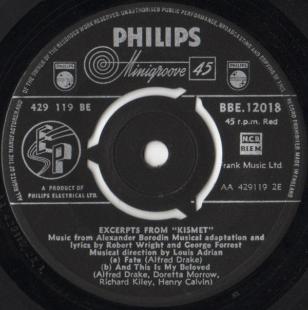 Alfred Drake, The Kismet Original Broadway Cast : Kismet (7", EP)
