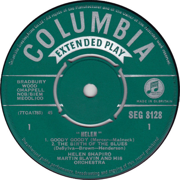 Helen Shapiro, Martin Slavin And His Orchestra : Helen (7", EP, Mono, 2nd)