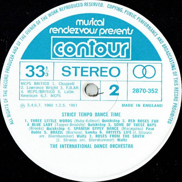 The International Dance Orchestra : Strict Tempo Dance Time (LP, Comp)