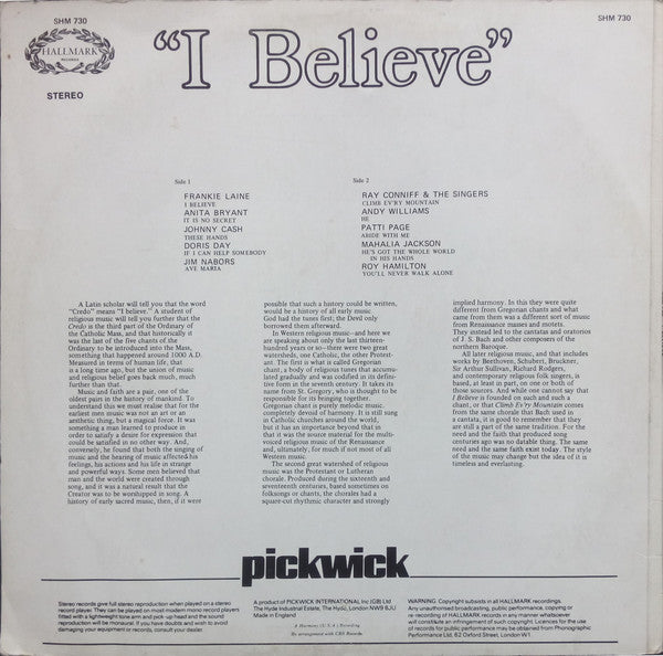 Various : I Believe (LP, Comp, RE)