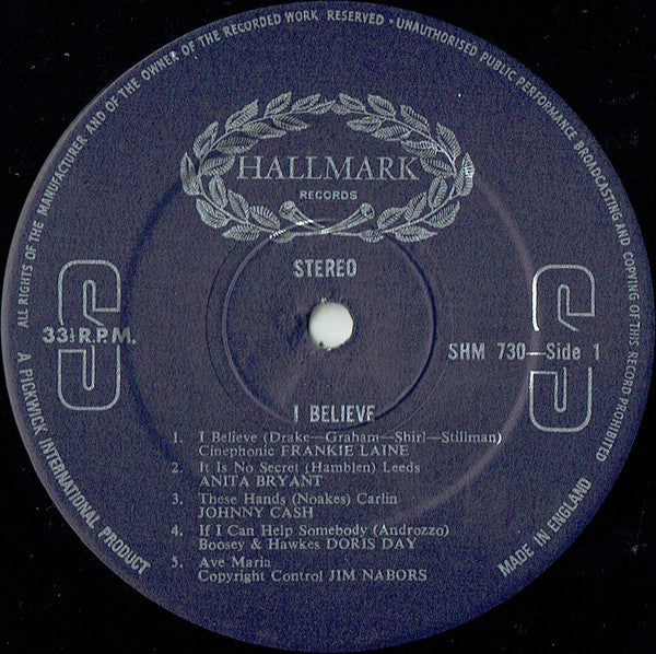 Various : I Believe (LP, Comp, RE)