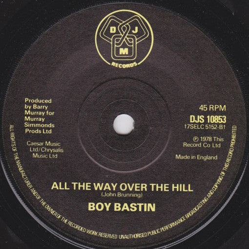 Boy Bastin : All In The Name Of Love (7", Single)