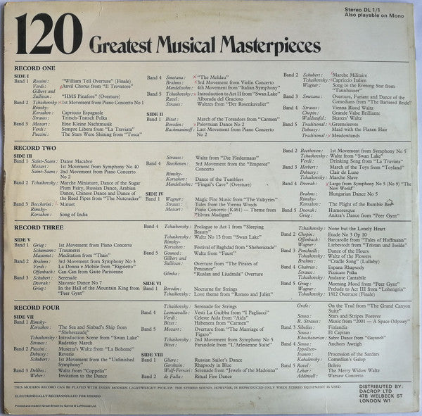 Various : 120 Greatest Musical Masterpieces (4xLP, Comp, 120 + LP, Comp, 30 )