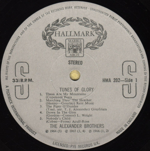 The Alexander Brothers : Tunes Of Glory (LP, Comp)