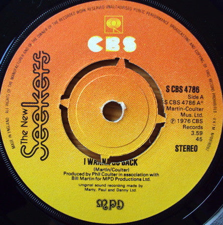 The New Seekers : I Wanna Go Back (7", Pus)