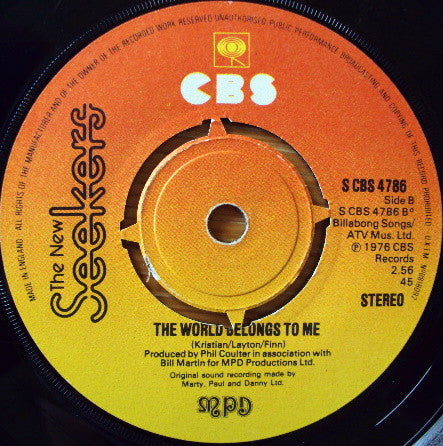 The New Seekers : I Wanna Go Back (7", Pus)