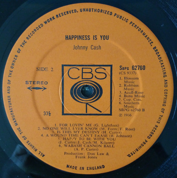 Johnny Cash : Happiness Is You (LP, Album)