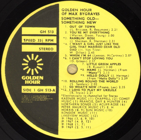 Max Bygraves : Golden Hour Of Max Bygraves (Something Old Something New) (LP, Comp)