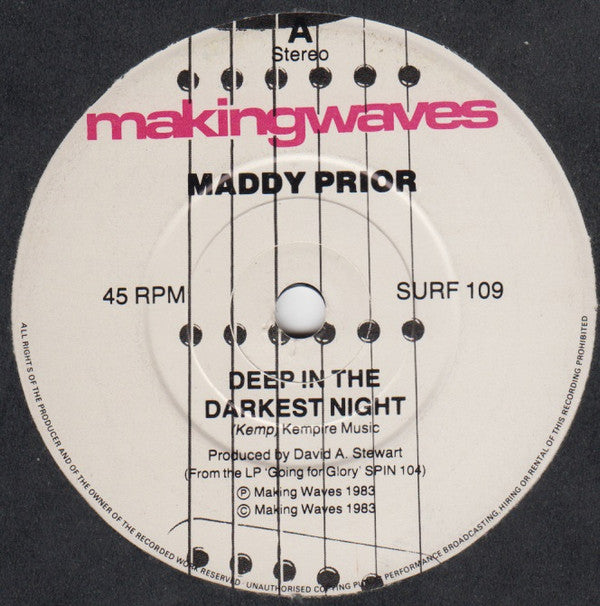 Maddy Prior : Deep In The Darkest Night (7", Single, RE)
