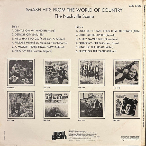 Various : Smash Hits From The World Of Country The Nashville Scene (LP, Album)