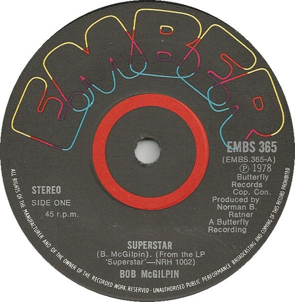 Bob McGilpin : Superstar (7")