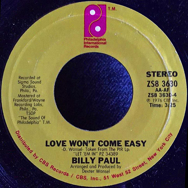 Billy Paul : I Trust You (7")