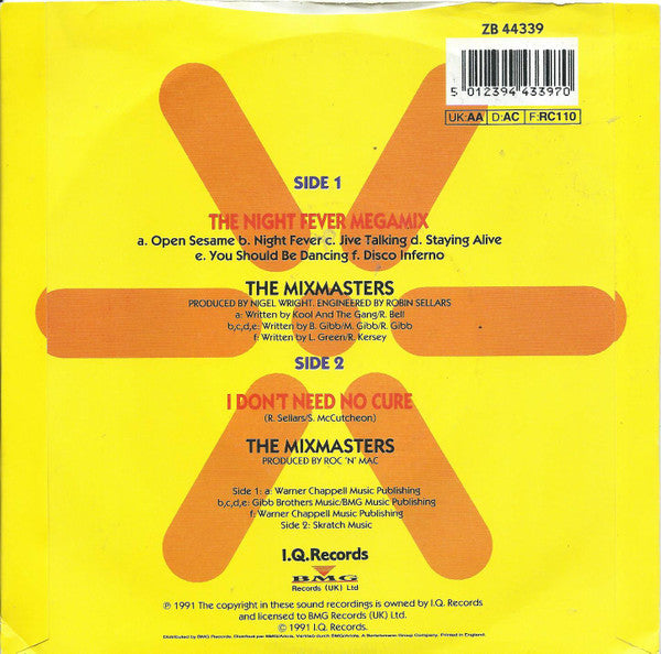 The UK Mixmasters : The Night Fever Megamix (7", Single, Pap)
