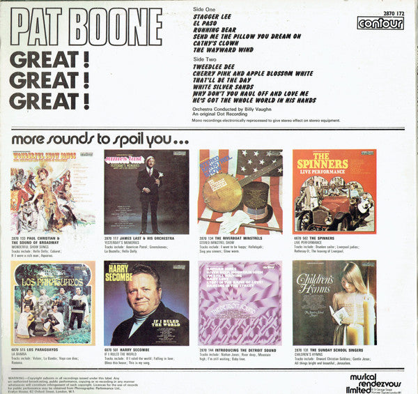 Pat Boone : Great! Great! Great! (LP, RM)