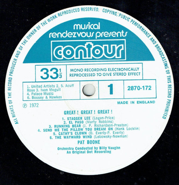 Pat Boone : Great! Great! Great! (LP, RM)