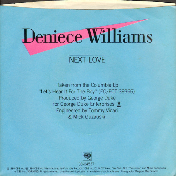 Deniece Williams : Next Love (7")