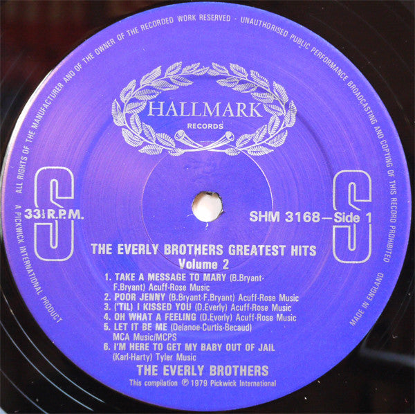 Everly Brothers : Greatest Hits Vol. 2 (LP, Comp)