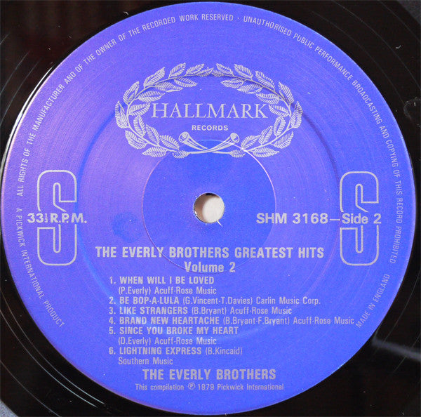 Everly Brothers : Greatest Hits Vol. 2 (LP, Comp)
