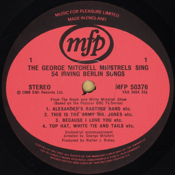 The George Mitchell Minstrels : Sing 54 Irving Berlin Songs (LP, Album, RE)