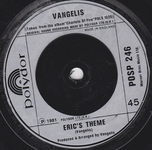 Vangelis : Chariots Of Fire - Titles (7", Single, Sil)