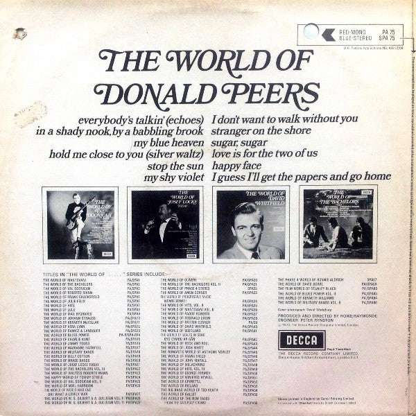 Donald Peers : The World Of Donald Peers (LP, Comp)