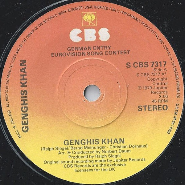Dschinghis Khan : Genghis Khan (7", Single)