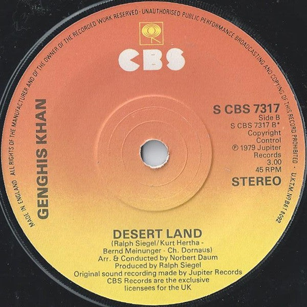 Dschinghis Khan : Genghis Khan (7", Single)