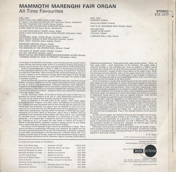 Mammoth Marenghi Fair Organ : All-Time Favourites (LP)
