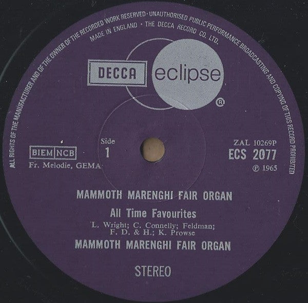 Mammoth Marenghi Fair Organ : All-Time Favourites (LP)