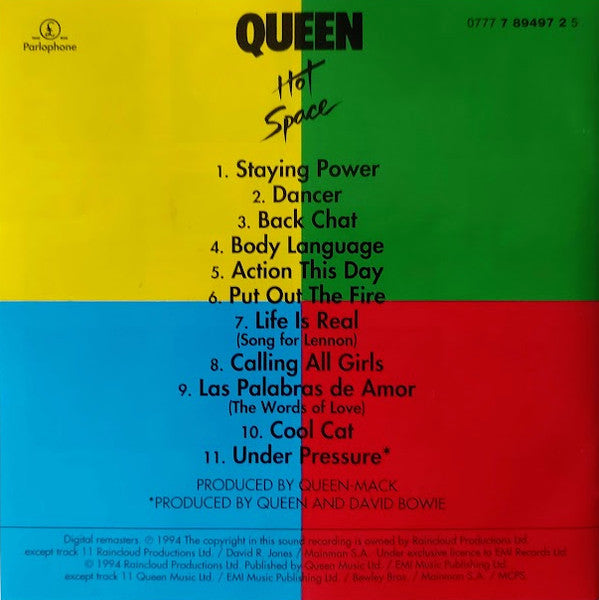 Queen : Hot Space (CD, Album, RE, RM)