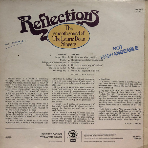 The Laurie Dean Singers : Reflections (LP, Album)