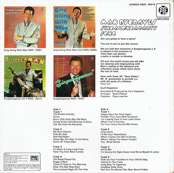 Max Bygraves : Singalongaparty Song (LP)