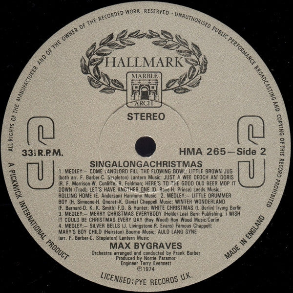 Max Bygraves : Singalongachristmas With Max (LP, Album, RE)